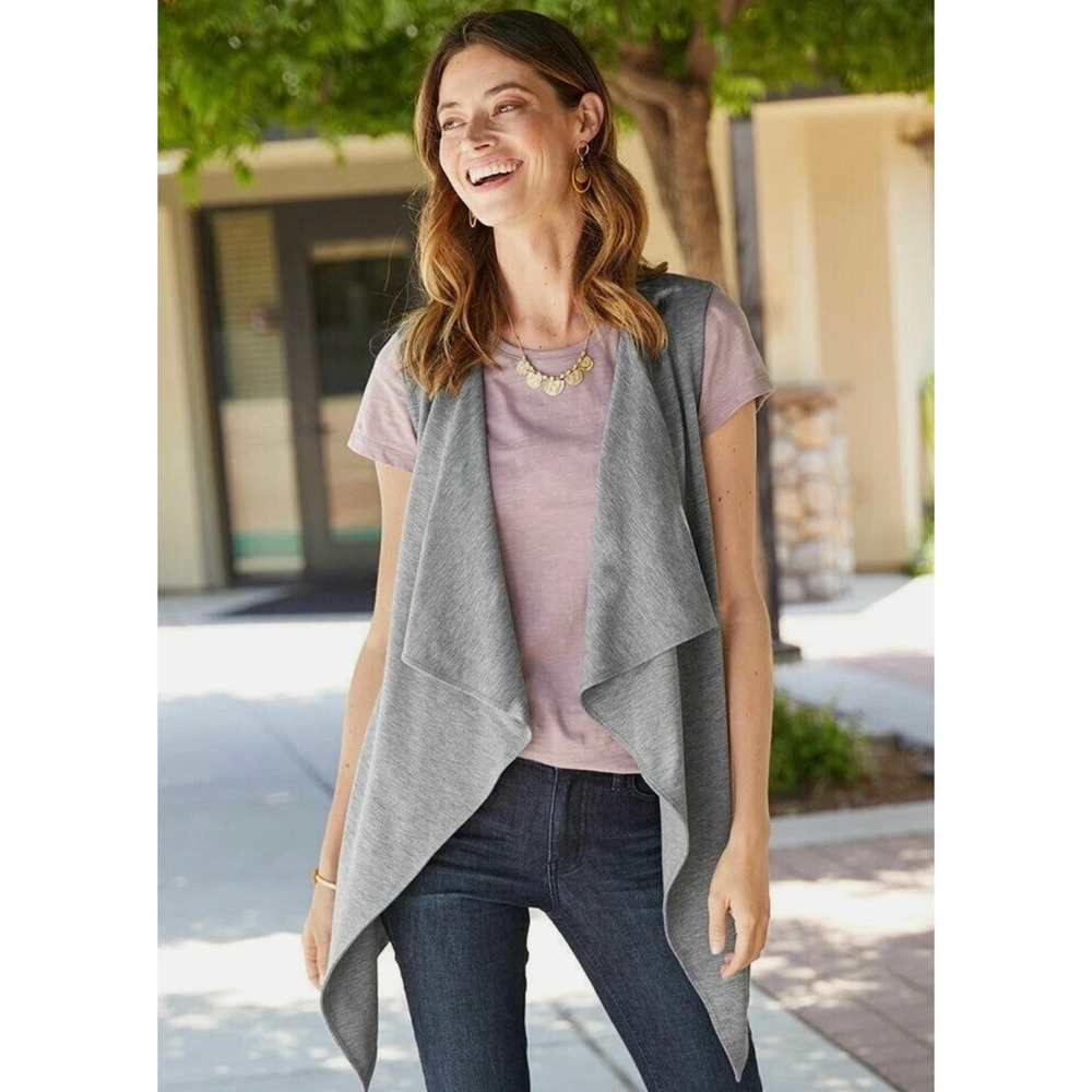 NEW Matilda Jane Drapey Open Front Vest XL Sleeveless Waterfall‎ Cardigan NWT